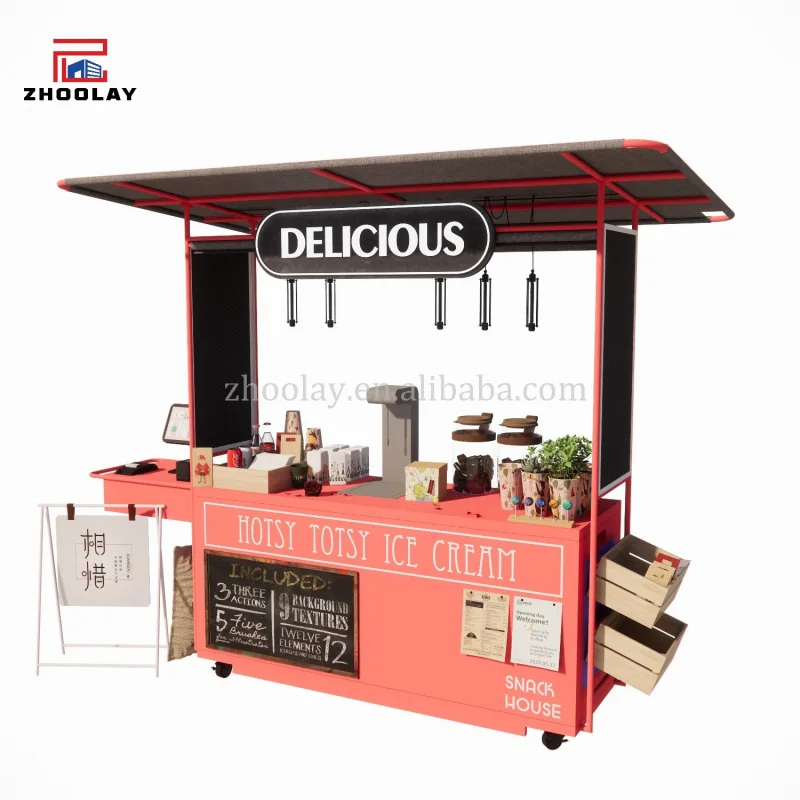 custom.Selling Cart With Wheels Sweets Candy Cart Cart Food Stand Food Cartmobile Business Metal Shop view 4