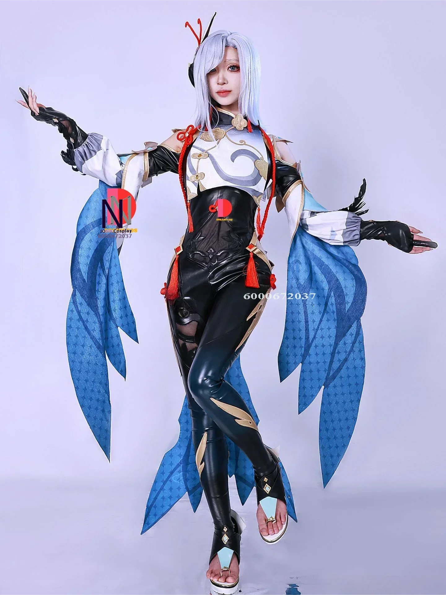 Game Genshin Impact Shenhe Cosplay Costume Sexy Jumpsuit Halloween Outfit for Women Wig Party A Uniform High Quality Full Set