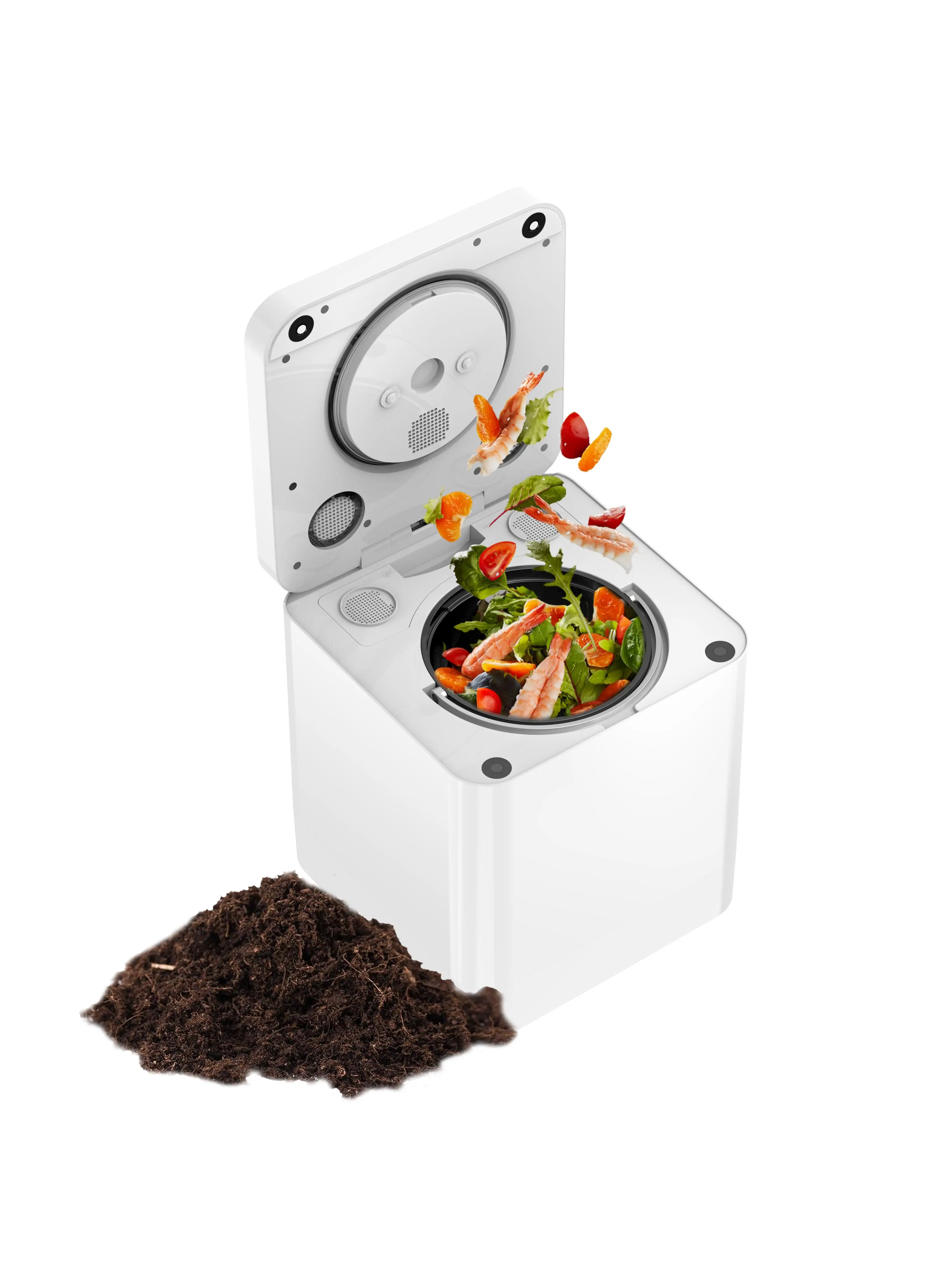 2.5L Electric Kitchen Compost Bin Automatic Food Waste Composter Odorless With Magnetic Lid For Home Use Kitchen Waste Composter