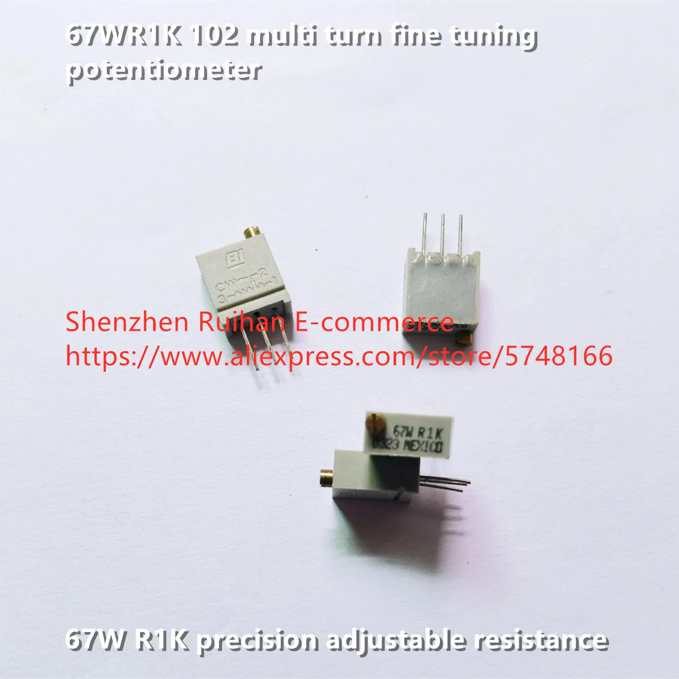 Original new 100% 67WR1K 102 multi turn fine tuning potentiometer precision adjustable resistance (SWITCH)