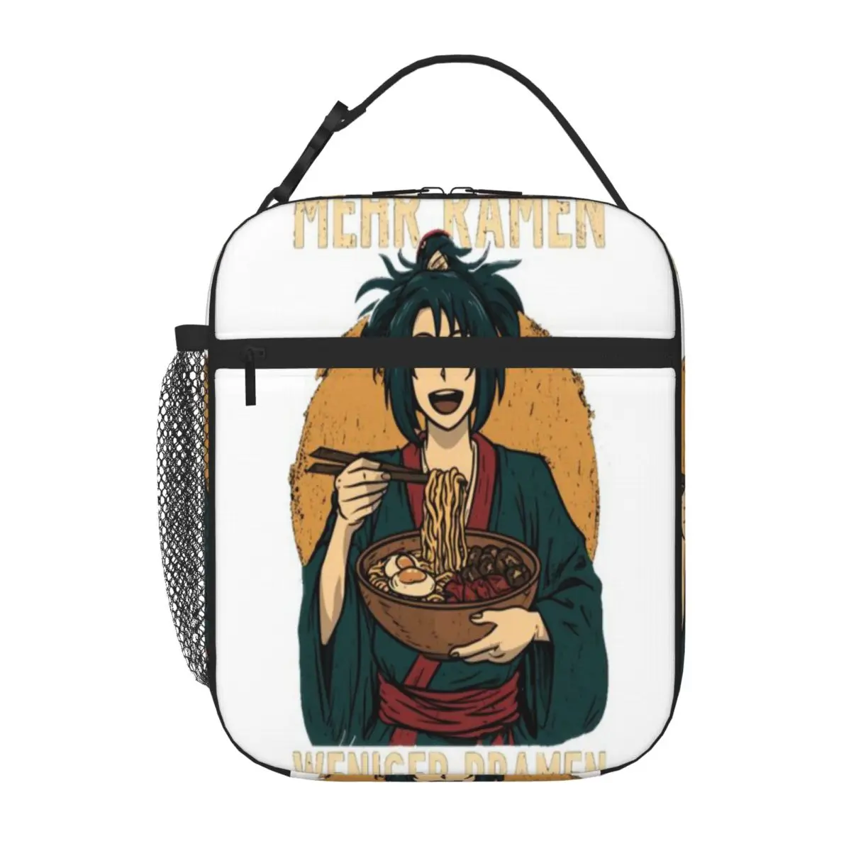 Hot Sale More Ramen - Less Drama 2 Letter Print Camping Lunch Bag Family Outing Insulated Tote