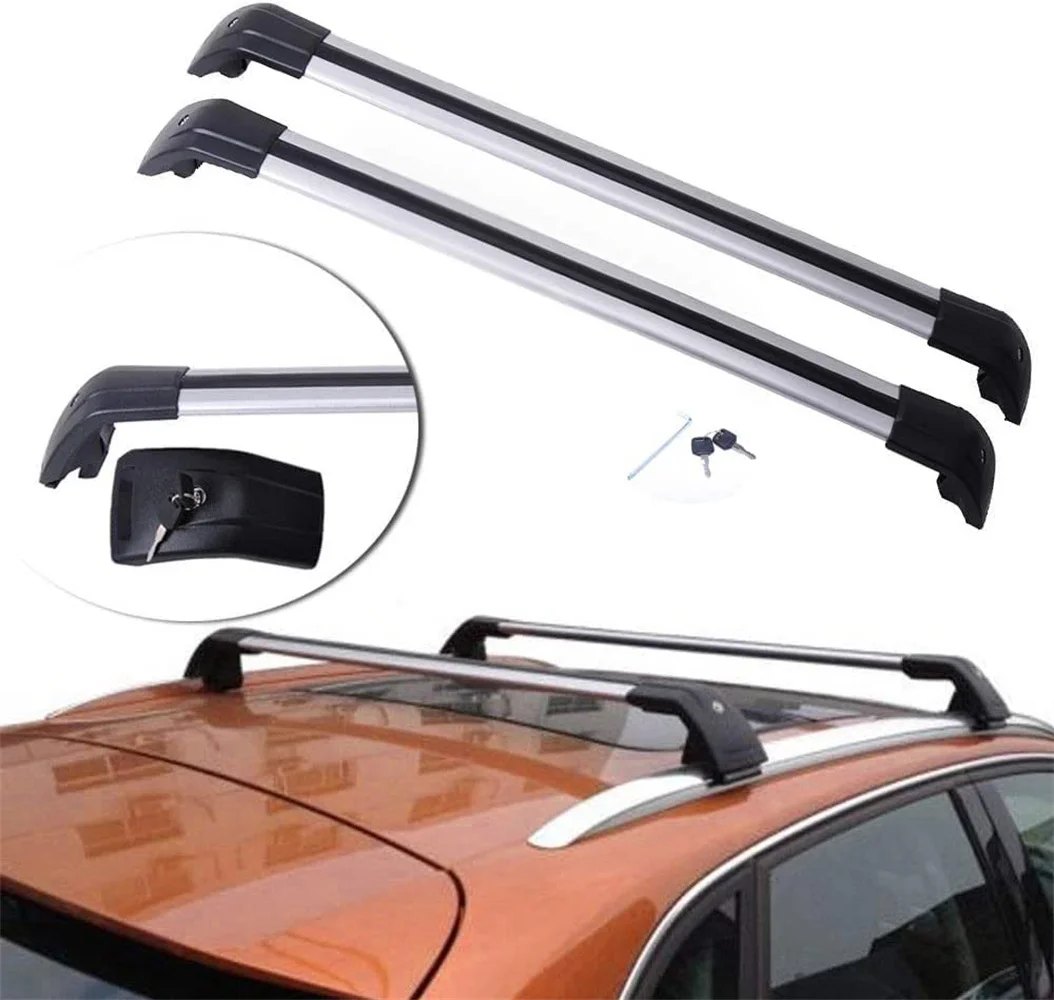 2Pcs Lockable Roof Rail Rack Cross Bar Crossbar Fit for Kia Rondo Carens 2013-2022