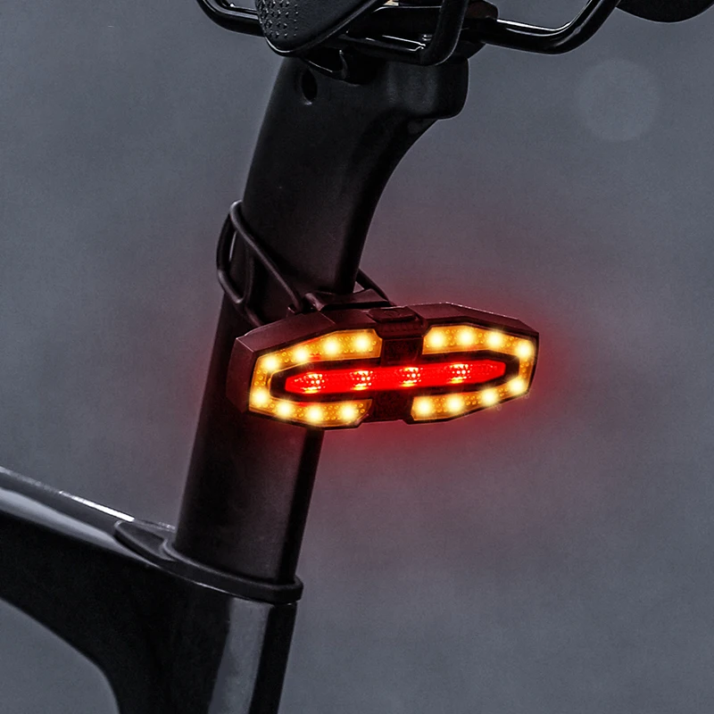 WEST BIKING-luz intermitente inalámbrica para bicicleta, Control remoto, intermitente, luz trasera, recargable tipo C