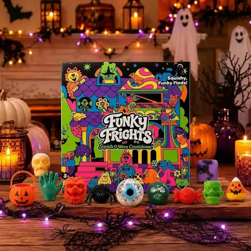 2026 NeeDoh Christmas Countdown Advent Calendar 3D PVC Fidget Doll Surprise Box Stress Relief Squeeze Toy