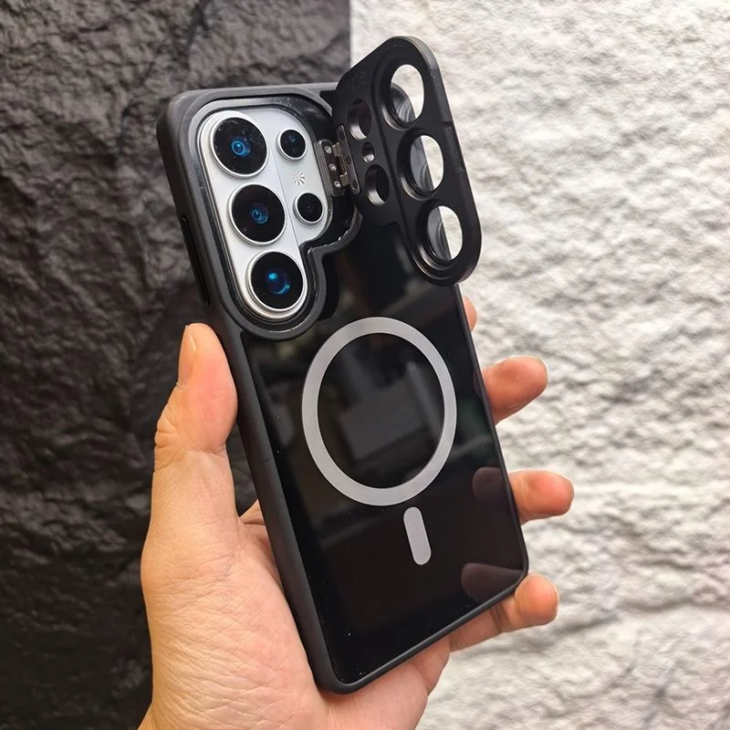 Fresh Color Camera Protect Stand Holder for Magsafe Case For Samsung Galaxy S25 S23 S24 S26Ultra Plus Magnet Lens Bracket Cover - view 3