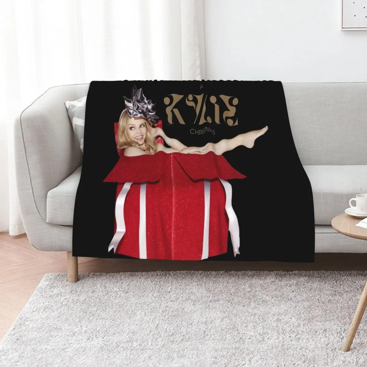 

Kylie Christmas Red Present Throw Blanket Quilt Hairy for sofa Flannels Blankets