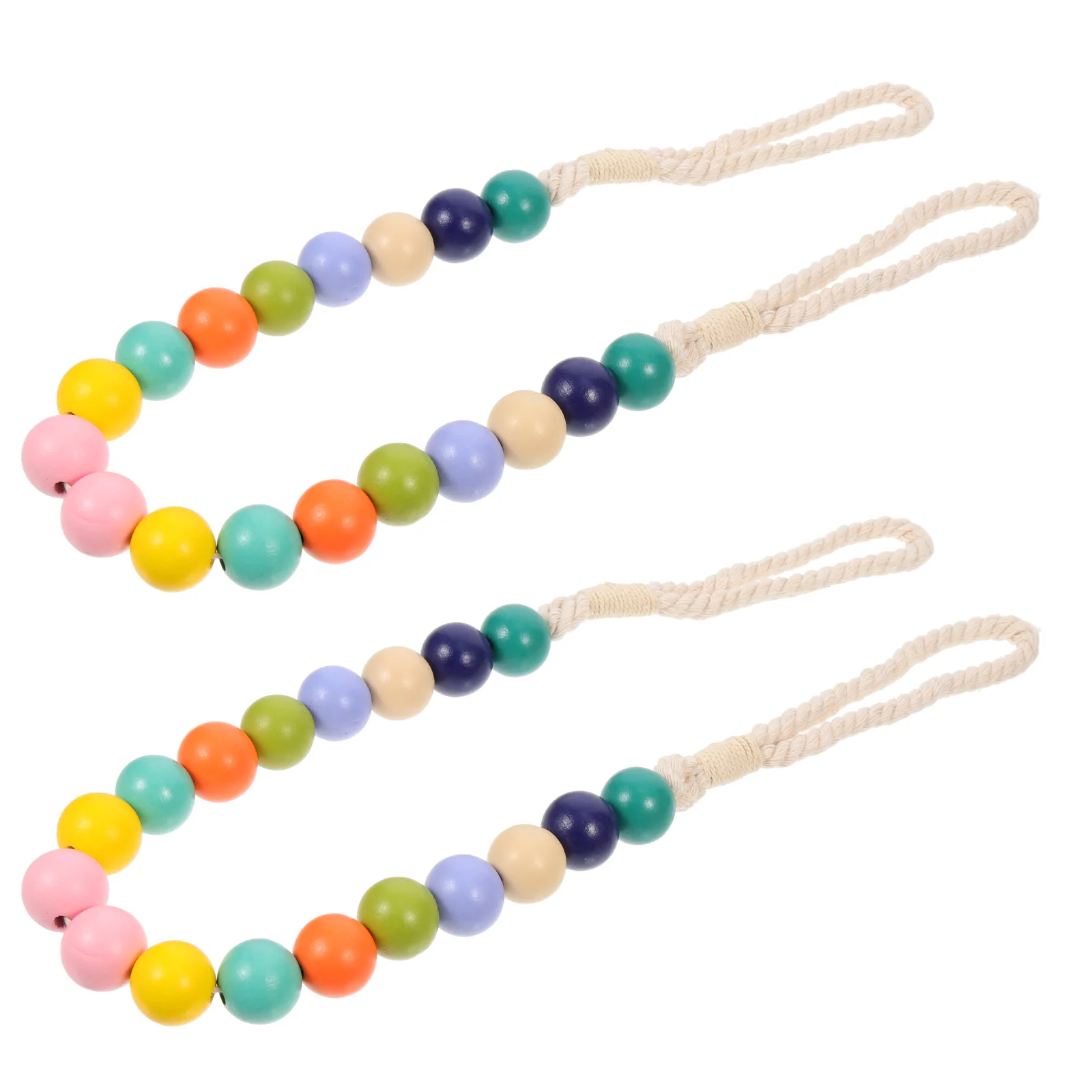 

2Pcs Curtain Tiebacks Decorative Wood Bead Curtains Holdbacks for Indoor Home Office Bedroom Window Drapery Fixing