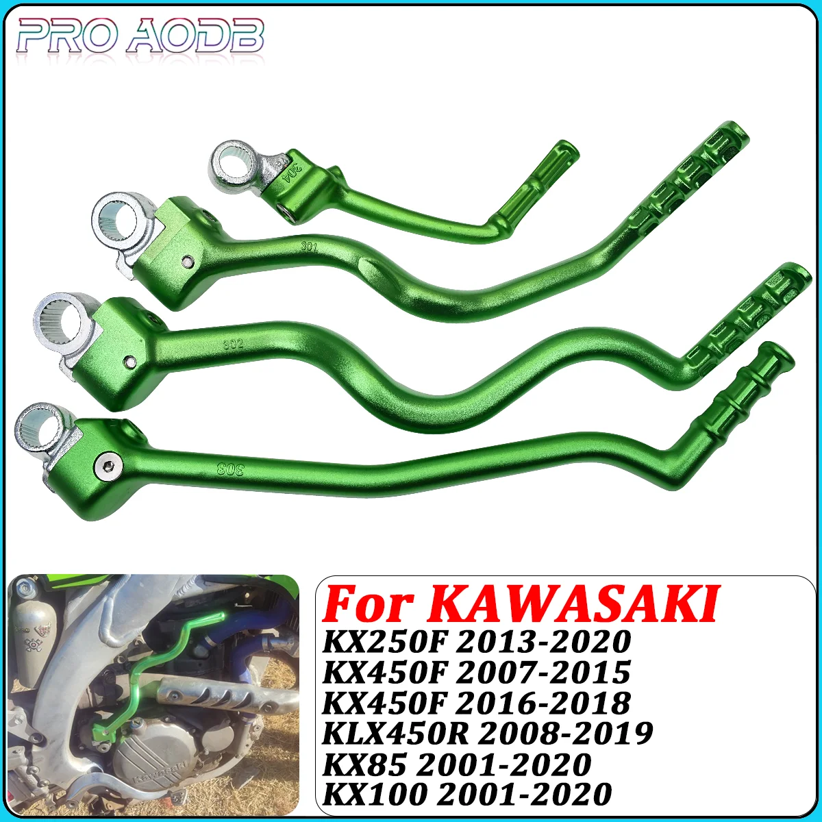 

Для Kawasaki KX250F 2013-2020 KX450F KLX450R 2007-2019 KX85 KX100 мотоциклетная алюминиевая кованая педаль стартера с ЧПУ