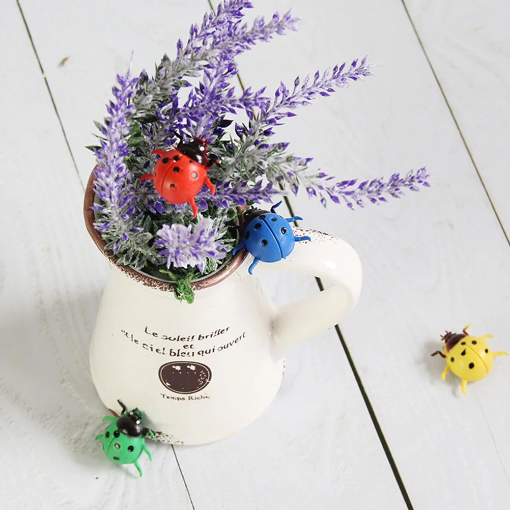 

20 Pcs Resin Ladybug Models Realistic Insect Toys Educational Cognitive Tools Miniature For Kids