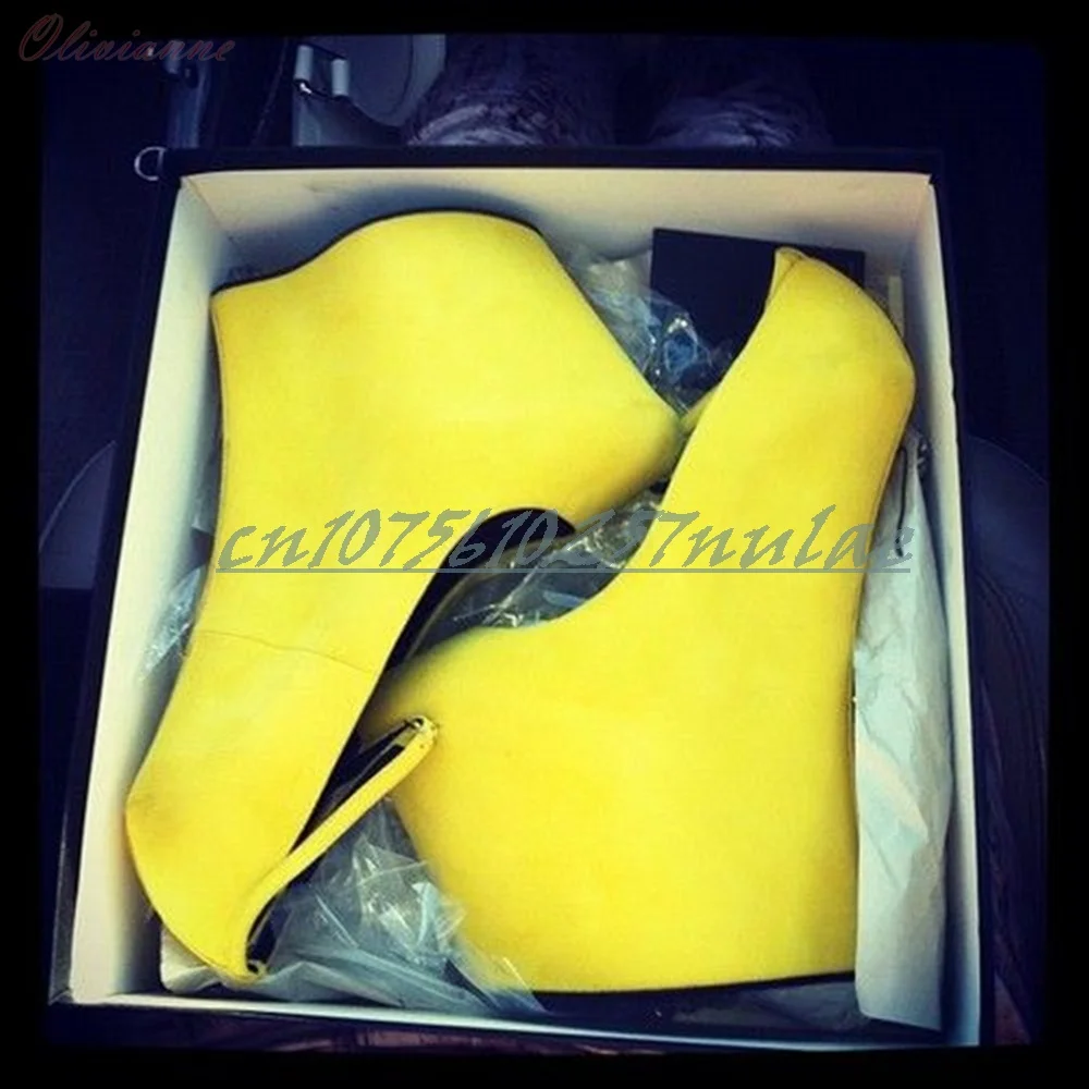 

Yellow Suede Strange Style High Heel Pumps Platform Ankle Buckle Strap Sexy Party Women Shoes 2025 Spring Zapatos Para Mujere