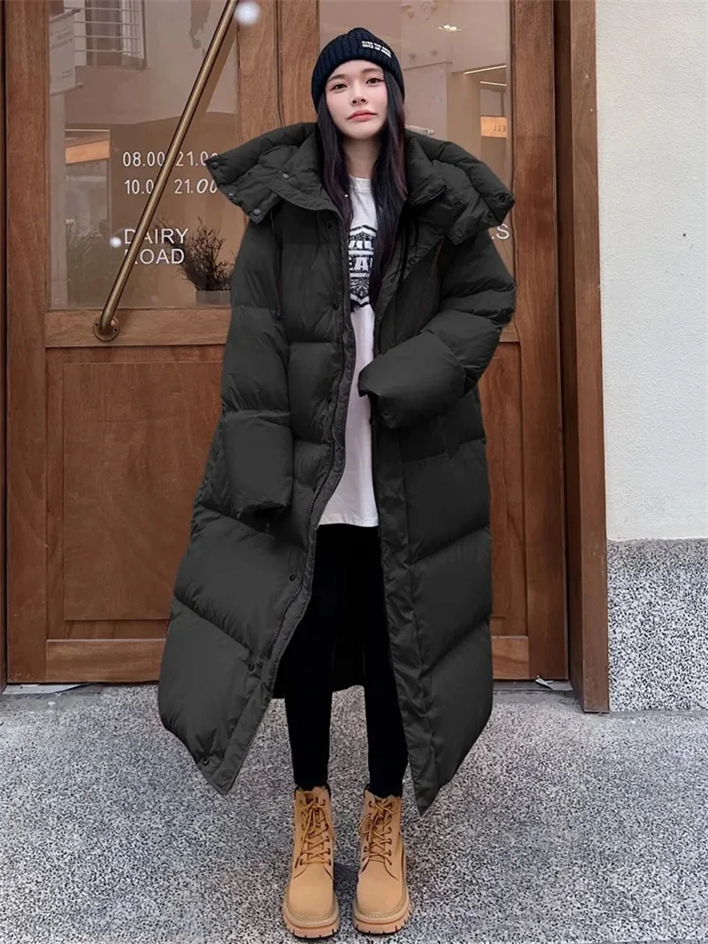 

Cotton Jacket Women's Long Knee Length 2023 Winter New Korean Version Thickened Fashion Versatile Commuting Cotton Jacket P241