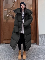 Cotton Jacket Women's Long Knee Length 2023 Winter New Korean Version Thickened Fashion Versatile Commuting Cotton Jacket P241