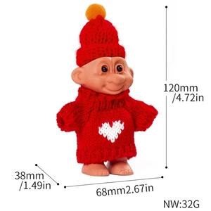 Indianer Retro Troll Puppe Hässliches Baby PVC Lucky 8 cm Sammlerstück mit Magic Hut und Stoff - Vintage und schönes Geschenk für Weihnachten und mehr 6 Hauptverkäufe für indische Puppen - №5