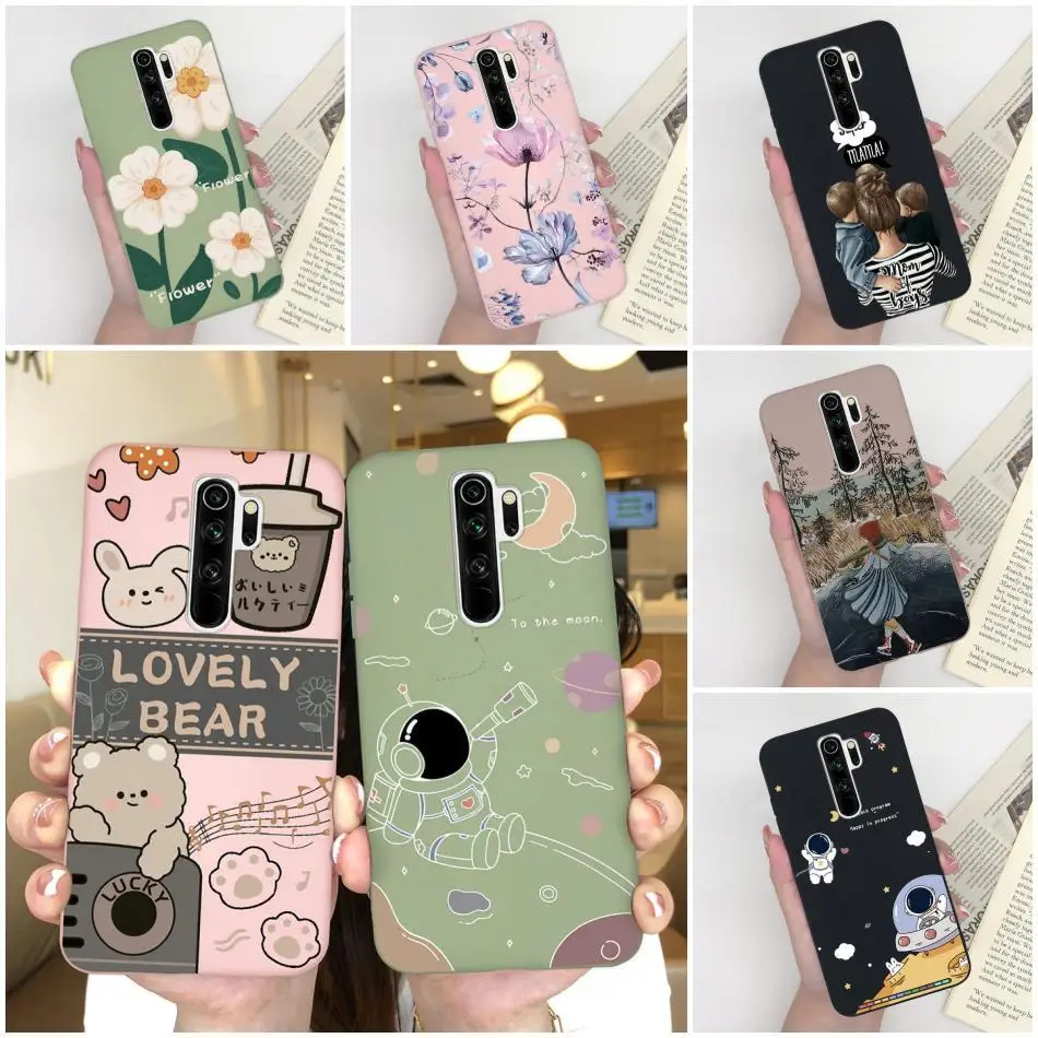 Case For Xiaomi Redmi Note 8 Pro 8T Cute Cartoon Bear Astronaut Funda Soft Silicone Back Cover Note8 8pro 8 T Shockproof Bumper