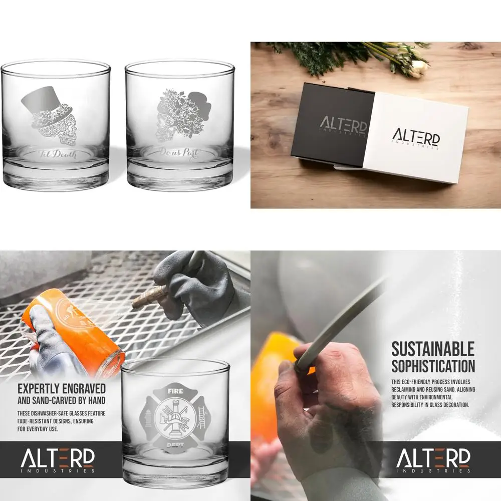 

Couples Toasting Glasses with Engraved Sugar Skull Design - Wedding Gifts, Symbol of Love Till Death Do Us Part