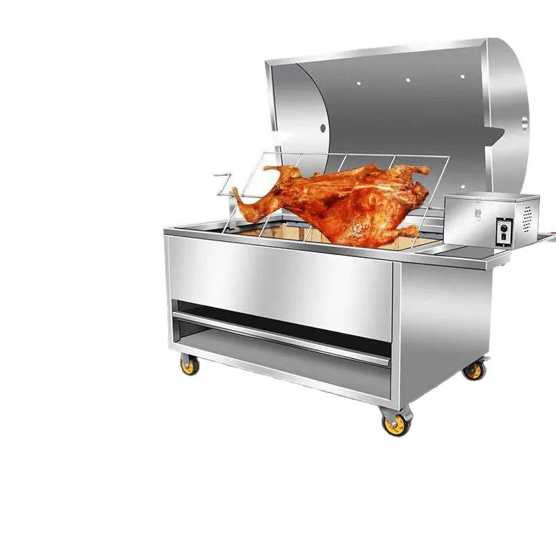 

Commercial Fully Automatic Rotary Roast Rack Smokeless Lamb Chops Pig Chicken Rabbit Roast Oven
