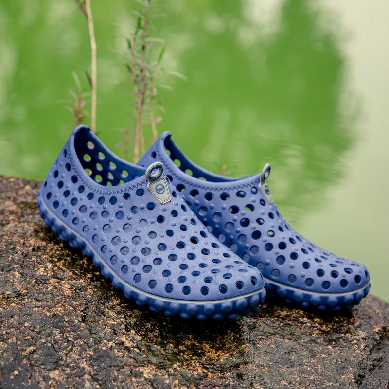 Men's Summer Light EVA Thick Soled Anti-Slip Sandals Breathable Slippers Popular Casual Hole Shoes