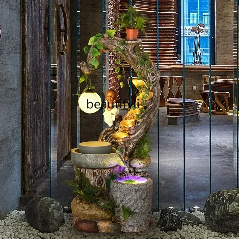 60.New Chinese Style Pastoral Water Fountain Waterscape Decoration Floor Living Room Interior Home Garden Restaurant   Decoratio