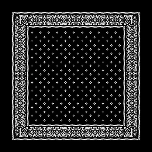 Imagen 1 del producto Bandana de calavera de seda helada de Hip Hop, bufanda cuadrada, Paisley blanco y negro, diadema multifunción para hombres y mujeres, nuevo, 58x58cm