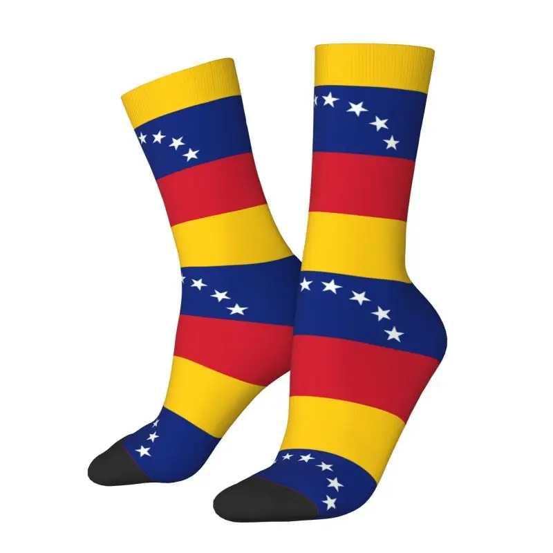 Flag Of Venezuela Men Women Crew Socks Unisex Funny 3D Printed Dress Socks