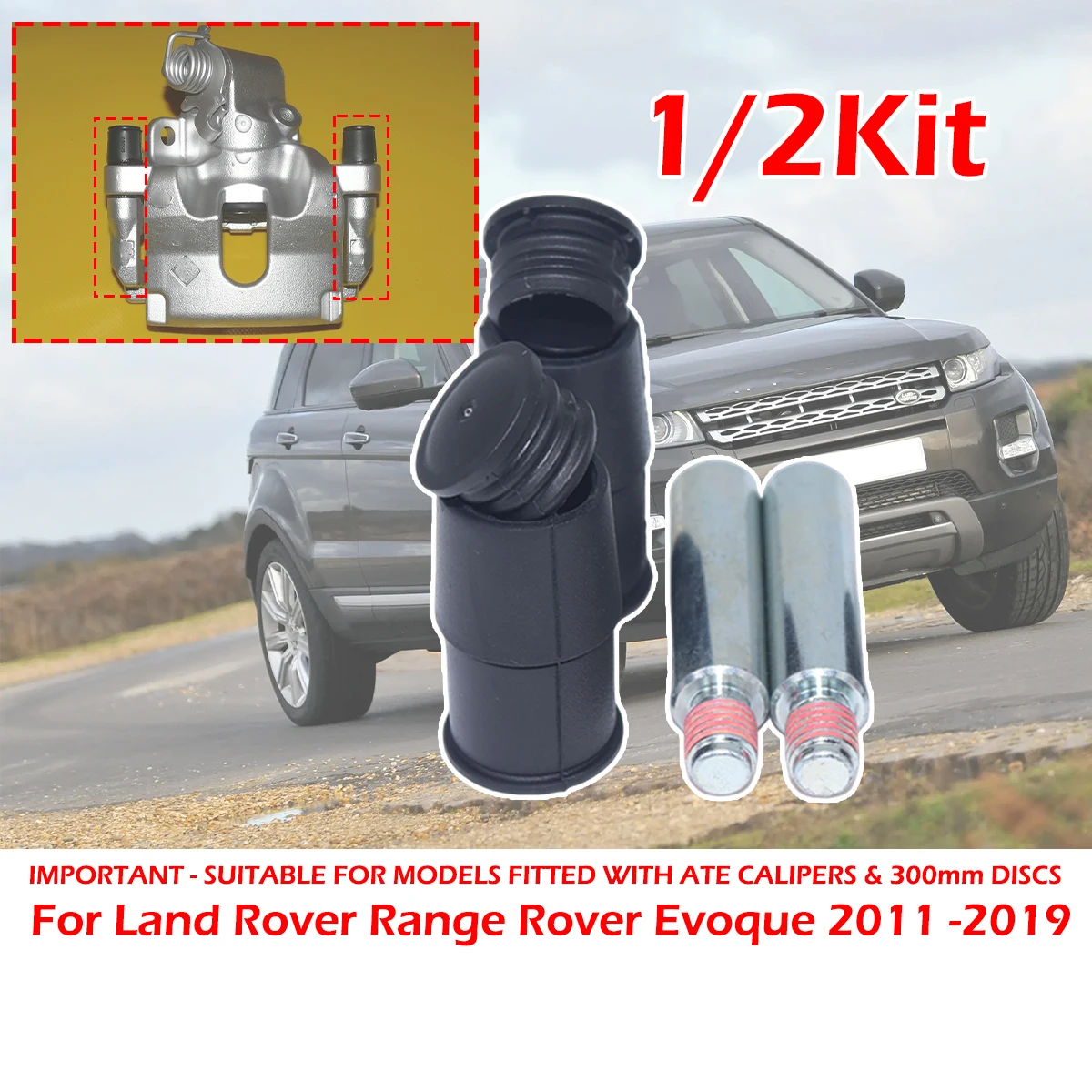 

Front Brake Caliper Slider Guide Pins Bolt Kit For Land Rover Range Rover Evoque 2011 -2019 Disc Housing Bellows Sleeve Boot