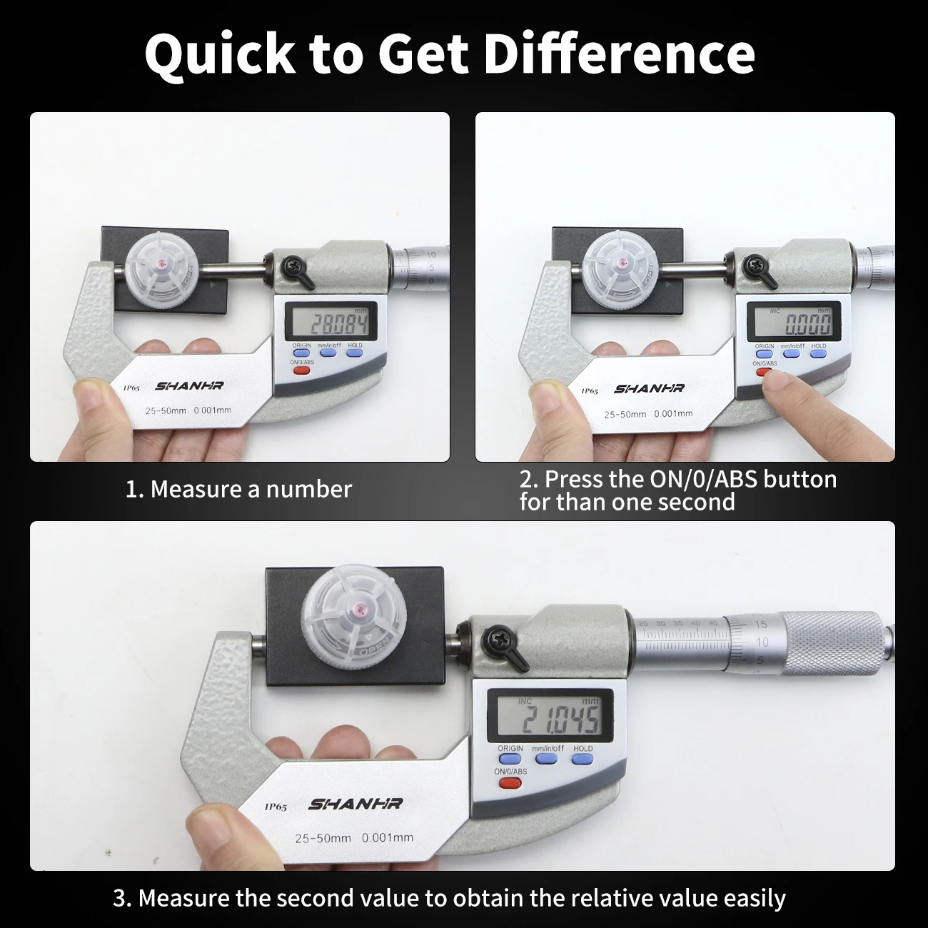 SHANHR IP65 Digital Electronic Outside Micrometer 0-25/25-50/50-75 /75-100 mm Digital Micrometer 0.001mm