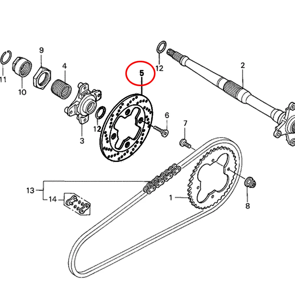 

ATV Brake Rotor Rear Brake Disc Fit For Suzuki LT-Z400 QuadSport, Kawasaki KSF400 KFX 400, Honda TRX400EX/X Sportrax 1999-2015