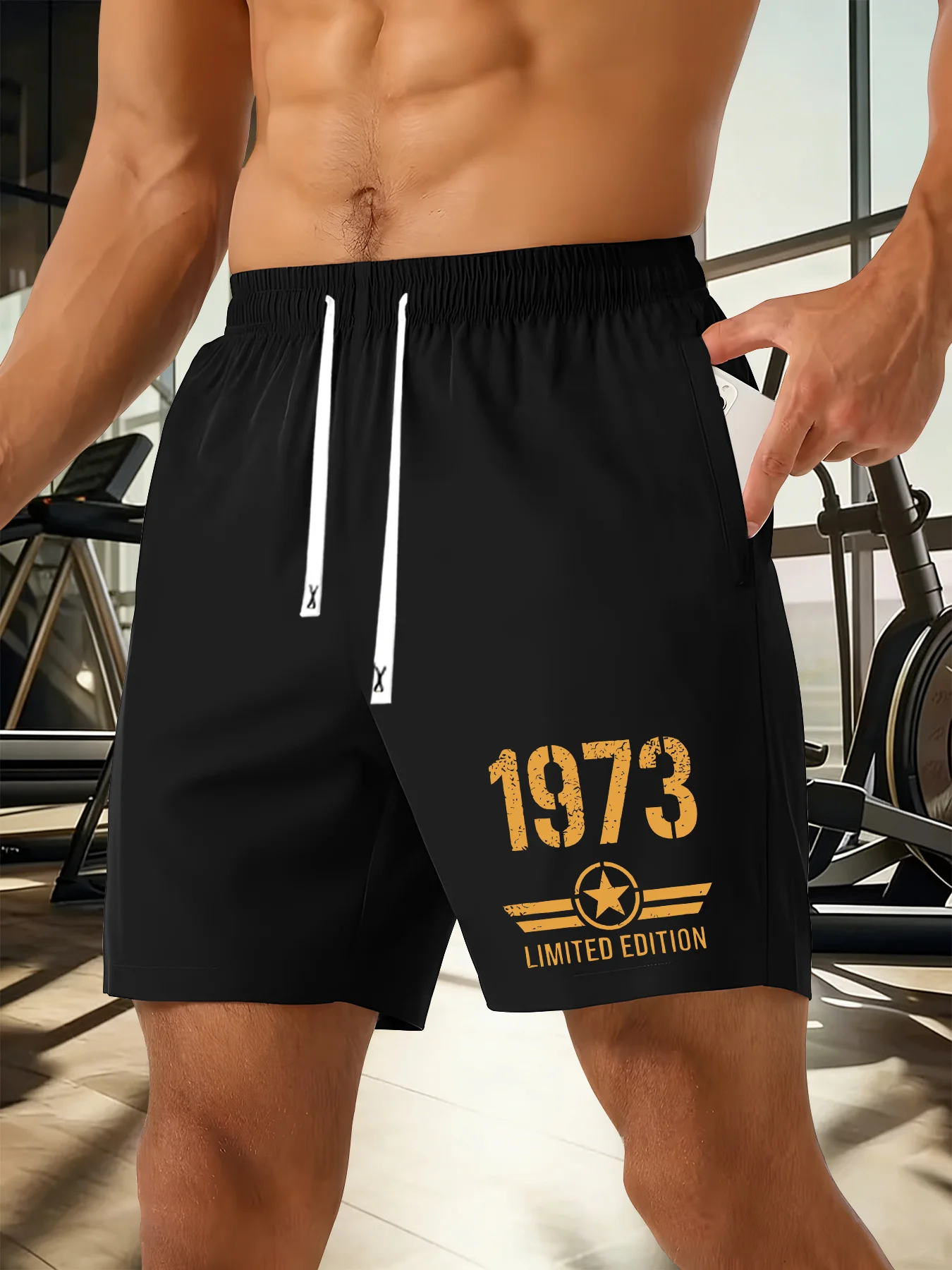

Мужские летние модные шорты, с элементами ретро-дизайна 1973 года, на шнурке, повседневная одежда для фитнеса и дома, летние шорты, пляжные шорты