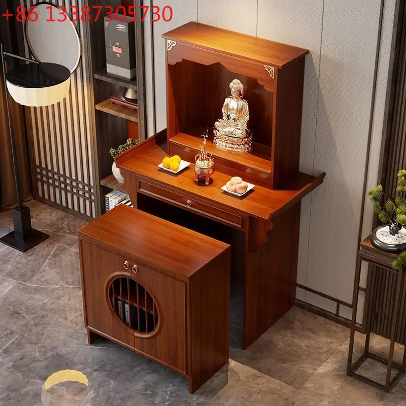 

A full set of new hollowed-out table incense table household Guanyin Shentai Buddha worship table