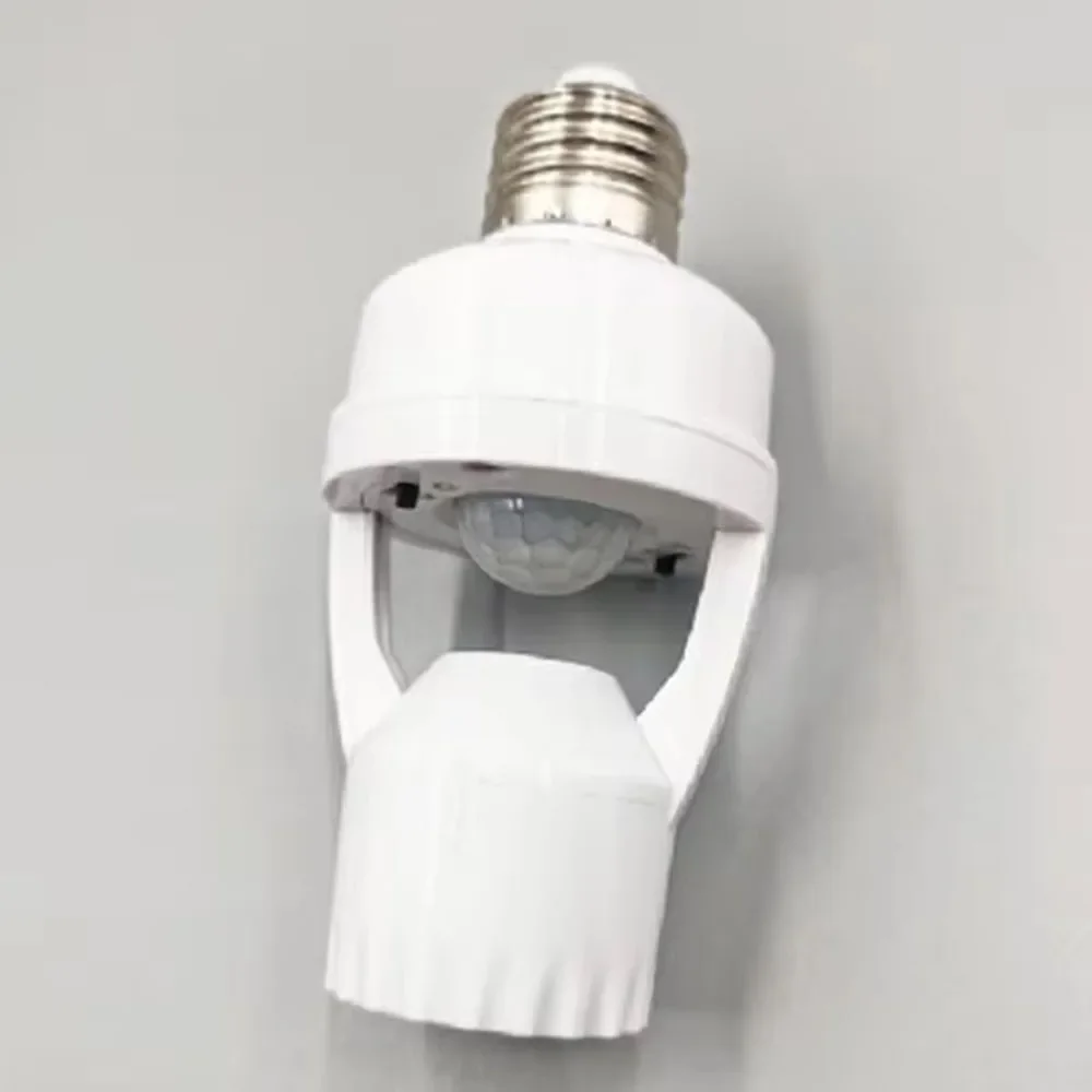 New E27 Screw Lamp Base 85-265V Human Body Infrared Sensor Lamp Holder Switch Household Two Column Lamp For Aisle Bedroom Living