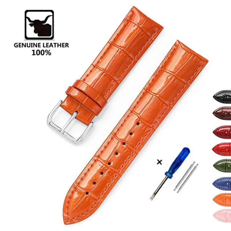 REMZEIM 12mm 14mm 16mm 18mm 20mm 22mm Genuine Leather Strap Calfskin Men Women Watch Band Watch Accessories Bracelet