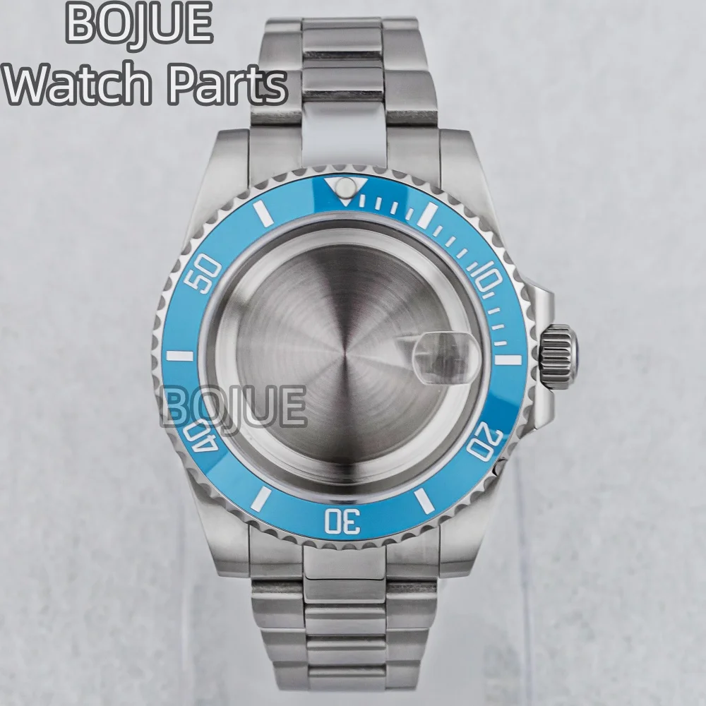 ل الغواصة 40 مللي متر NH35 ساعة حافظة الجليد الأزرق الحافة حاوية من الفولاذ المقاوم للصدأ صالح NH34 NH35 NH36 ETA2824 ساعة يد تعمل بالحركة اكسسوارات #2