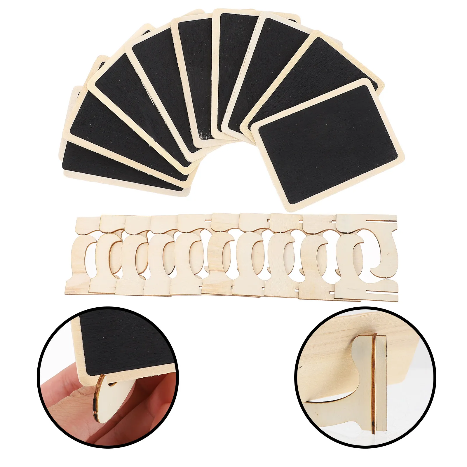 10Pcs Mini Blackboard Table Signs Black Wooden Chalkboards Erasable Desktop Message Board Wedding Mini Chalkboard