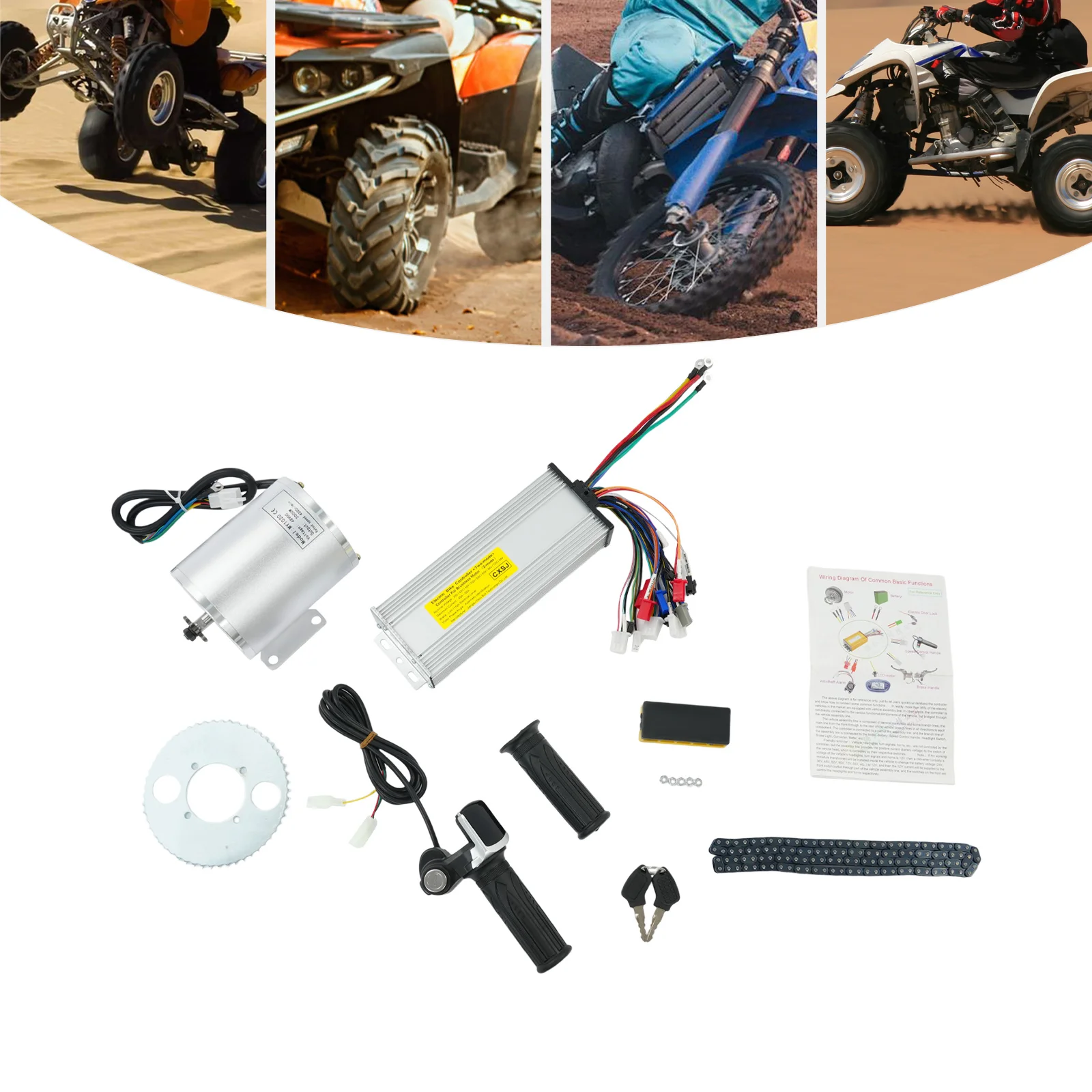 Kit motore elettrico DC senza spazzole da 2000 W 4300 giri/min Kit motore elettrico Kit di conversione bici elettrica per scooter biciclette modificate