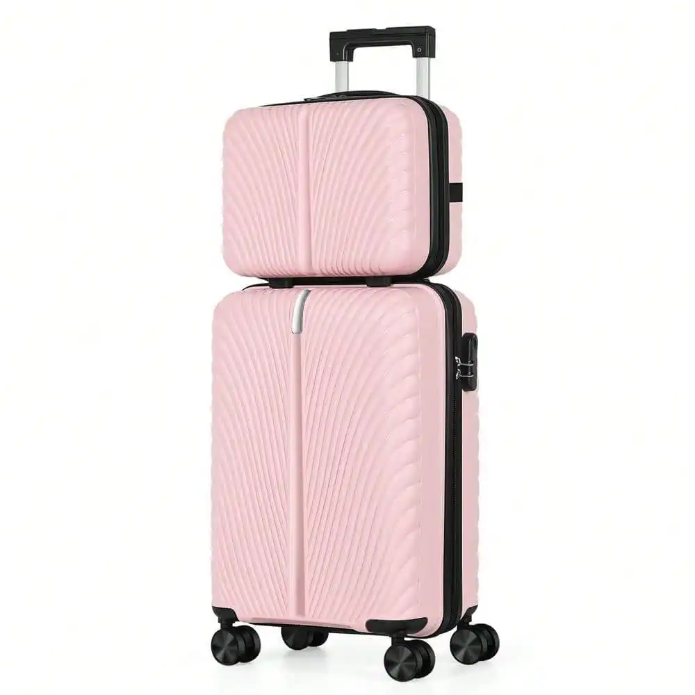 2-Piece Lightweight Carry-On Spinner Luggage Set ,Pink