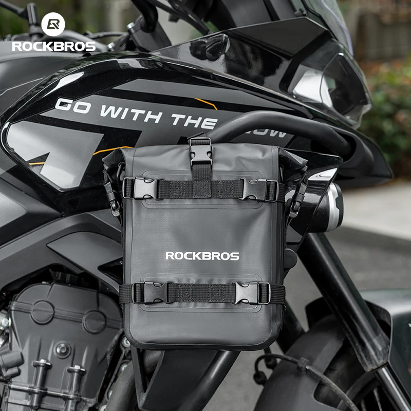 ROCKBROS Motorcycle Saddle Bag 5L Waterproof Motor Crash Bar Bag Large Capacity Saddlebags Back Side Bag For Long Distance