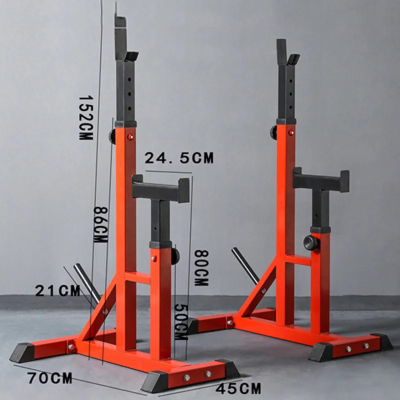 KX11 Adjustable Integrated Barbell Squat Rack Commercial Weight Lifting Barbell Rack Indoor Push Bench Barbell Semi-Frame Stand