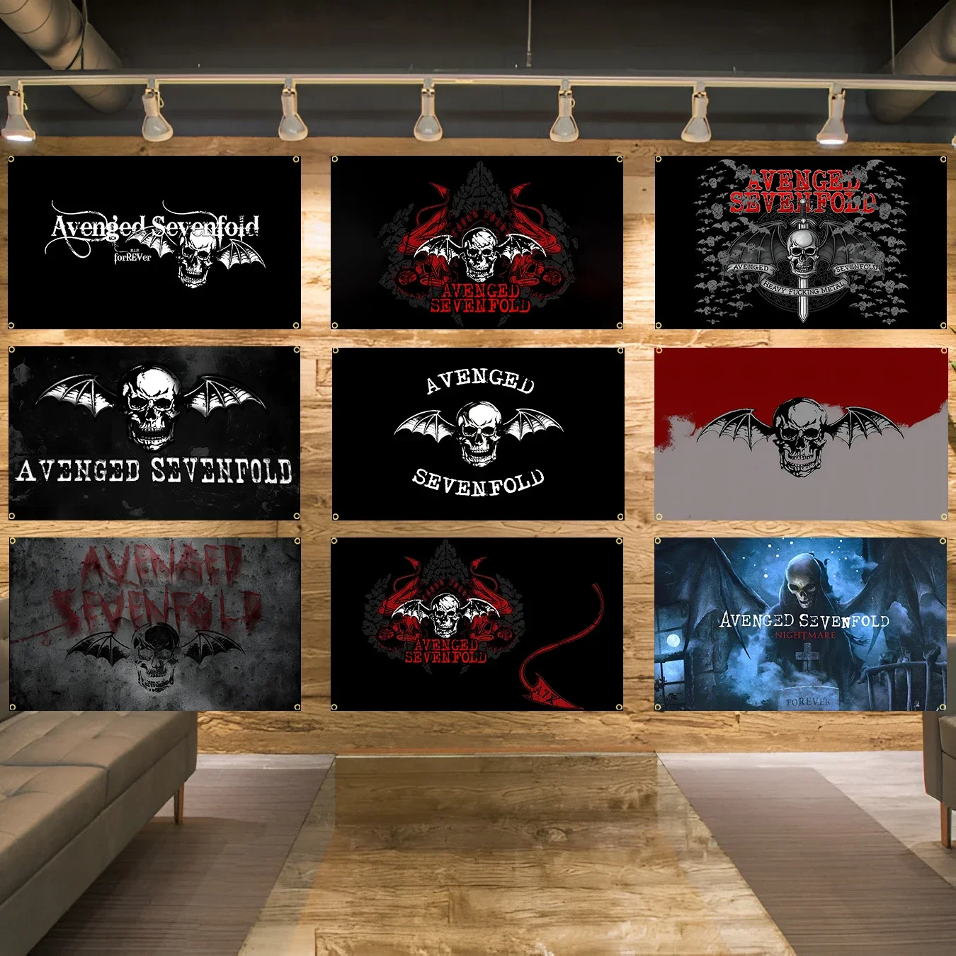 90x150cm 3X5FT A-Avengeds Sevenfolds Heavy Rock Band Flags Polyester Printed Banner For Decoration