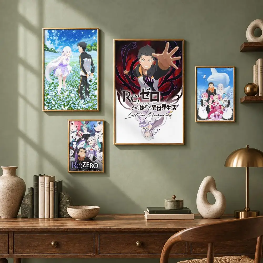 Fantasy Anime R-Re:ZeroS Poster HD Self-Adhesive No Residue After Removal Ideal for All Kinds of Wall Decor