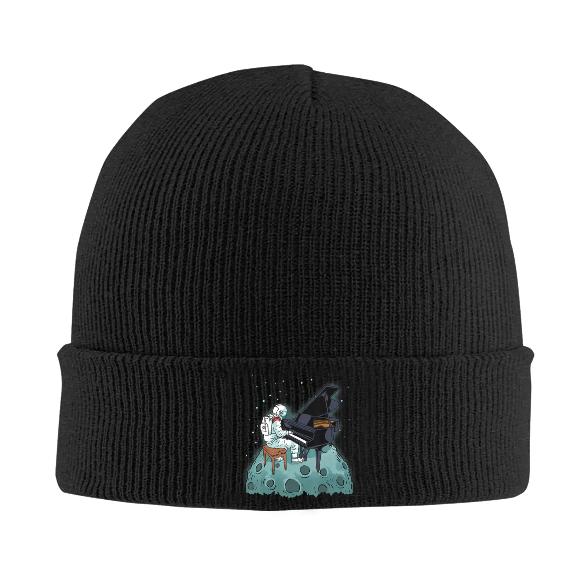 Grand Piano Kids Pianist Gift Astronaut Music Piano Knitting Hat  Beanie Hats Gym Thermal Men Women Bonnet Hats Spring Caps