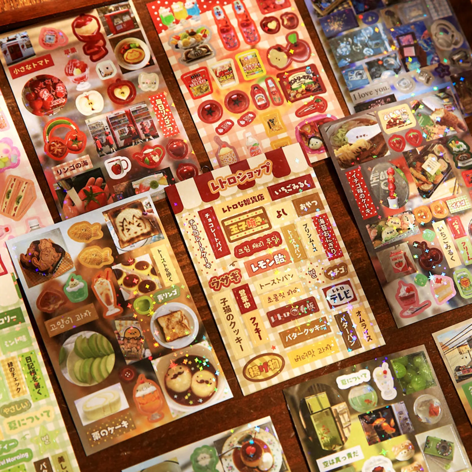 Cute Cakes Cuisines Sticker Book Vintage Scrapbook Stickers Decorative Sticker For Journal Phone Case Collage Diy Craft Decor