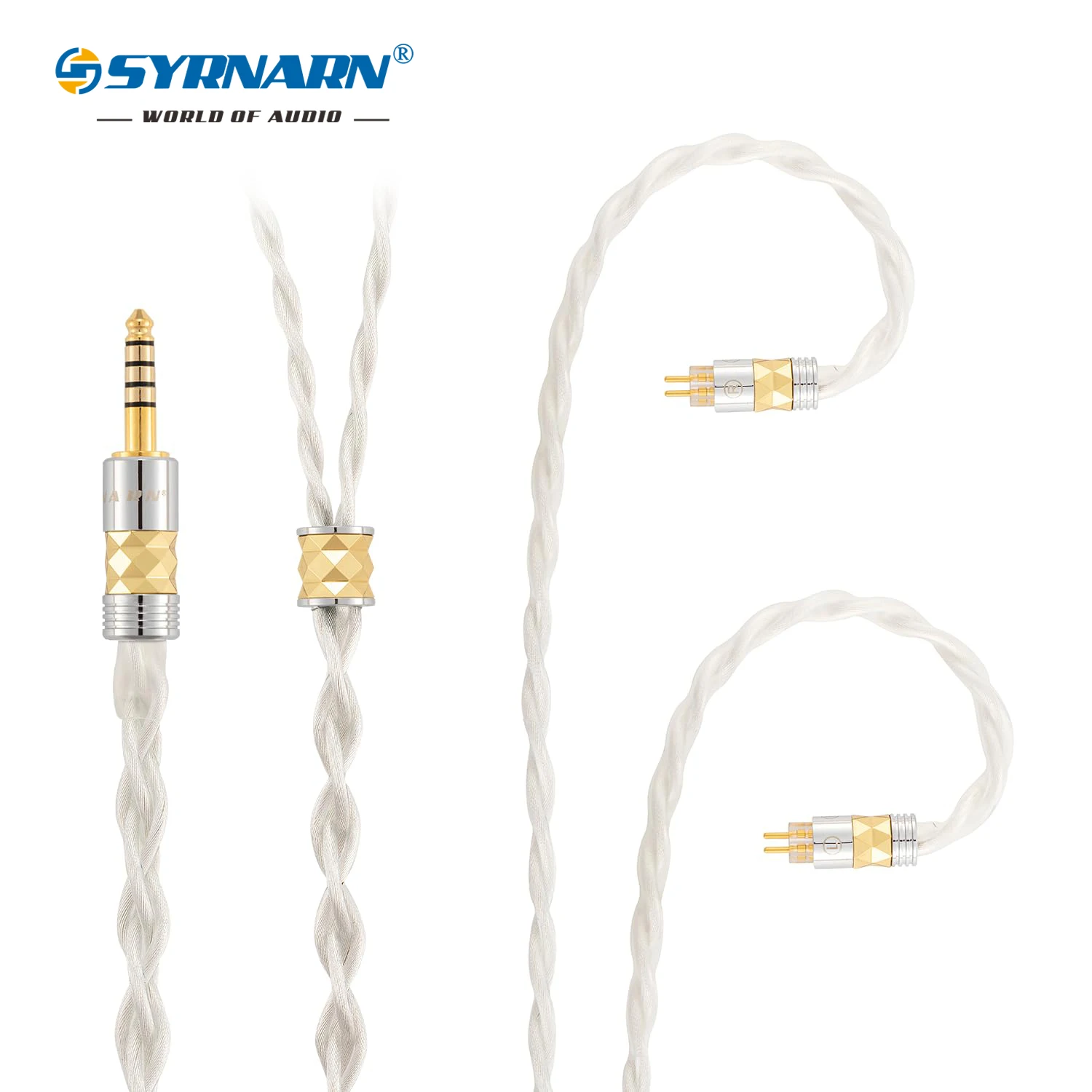 SYRNARN Detachable IEMs 0.78 MMCX 2Pin QDC 6N OCC High Silver TRRS 2.5mm 3.5mm 4.4mm Replacement Balanced Earphone Upgrade Cable