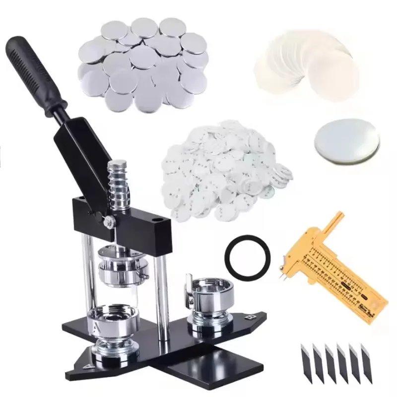 

2-1/4 дюйма, 58 мм, машина для изготовления пуговиц, ручная машина для изготовления круглых бейджей класса 50 мм, набор входит резак для бейджей + расходные материалы