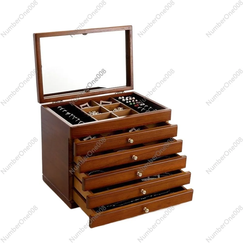 Jewelry Storage Packing Box Wooden Jewelry Box Multi-layer Vanity Anti-oxidation Solid Wood