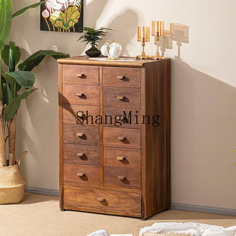 

FG solid wood storage cabinet living room against the wall storage household floor cabinet storage chest cabinet