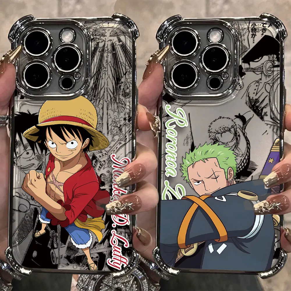 Cool Luffy O-Ones P-Pieces Plating Phone Case For iPhone 17 17e 16 15 14 13 12 11 Pro Max X XR XSMax Mini Air Plus Anti-Fall