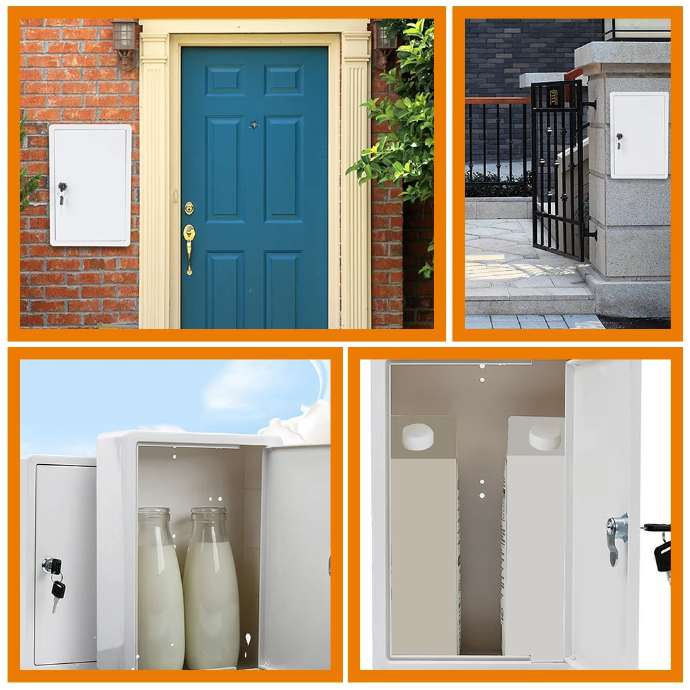 

Milk Box Wall Mount Case for Home Delivery Lockable Storage Organizer Plastic ABS Tool Cabinet Outdoor Milk Holder Container