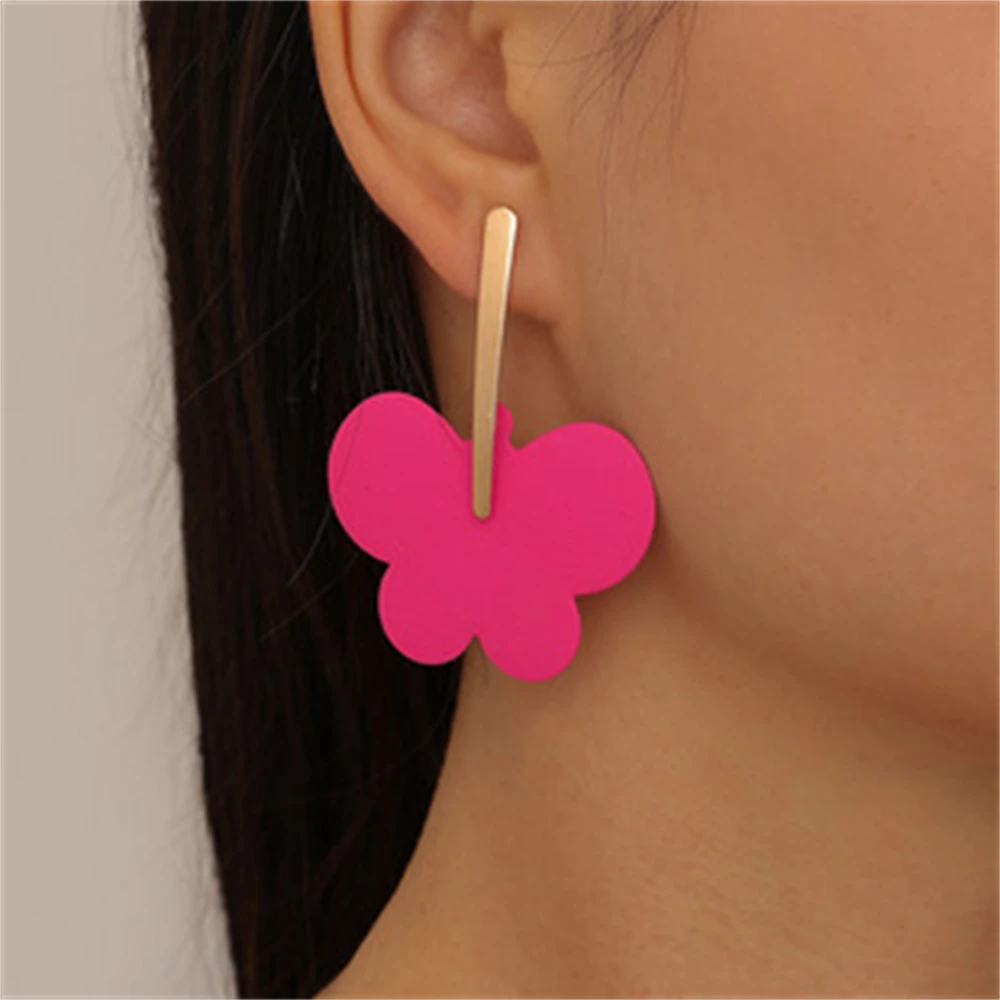Korean Style Acrylic Earrings Rhombus Leaves Oval Drop Geometric Earrings for Women Big Circle Earrings Trendy Jewelry Ear Rings