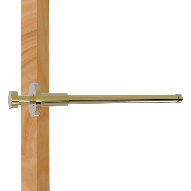 Fresno Collection Retractable Pullout Garment Rod, Unlacquered Brass