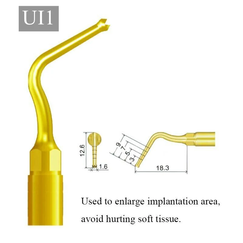 VVDental Dental Piezo Surgery Tips Bone Cutting Sinus Lifting Implant Perio Scaling and Exelcymosis Tips Fit Mectron/Woodpecker